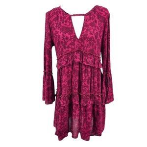 American Eagle Boho Burgundy Print Dress